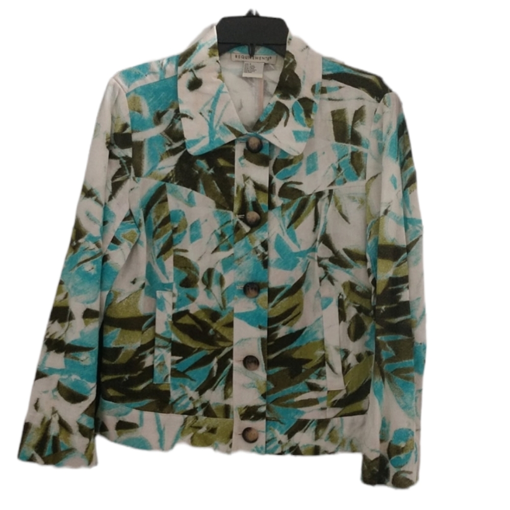 Requirements Chic Linen Abstract Blazer sz Small